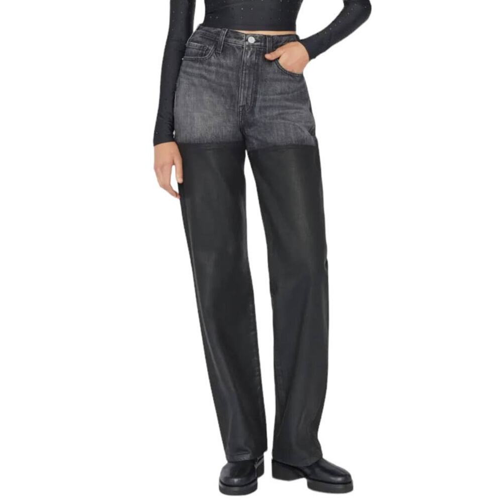 Frame Denim Le Jane Midnight Mix Black Coated Jeans